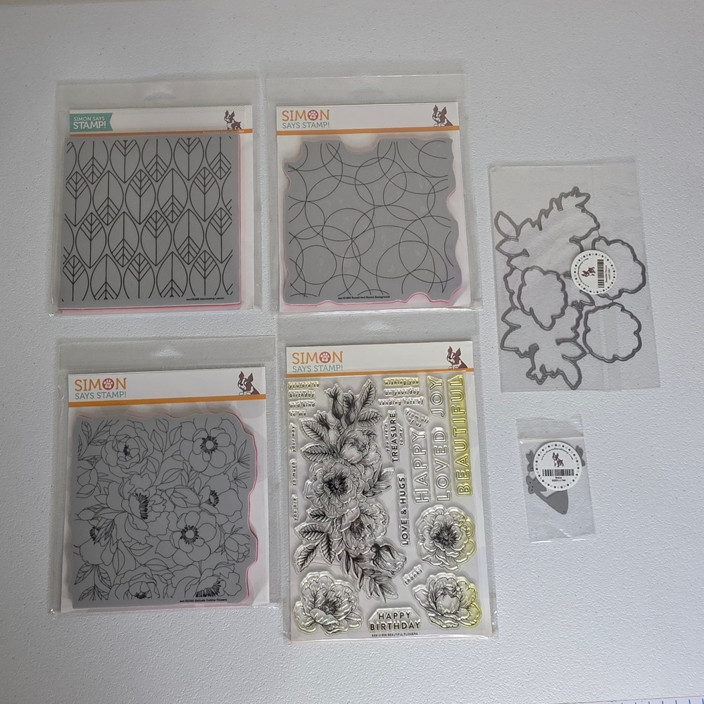 NWT Simon Says Stamp Floral Geometric Stamp Die Set Bundle Scrapbook Cards